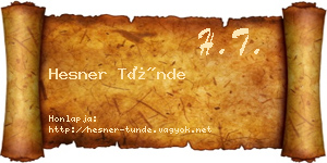Hesner Tünde névjegykártya